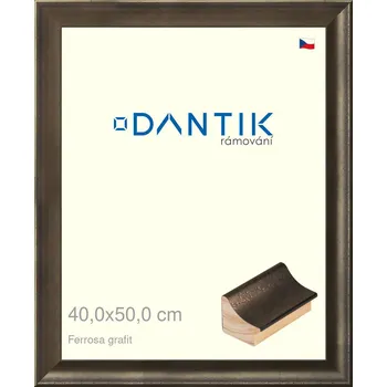 Rám na obraz DANTIK rámeček 40x50 | Ferrosa grafit (Plexi Čiré) (Vyrobeno s láskou u nás v DANTIKU)