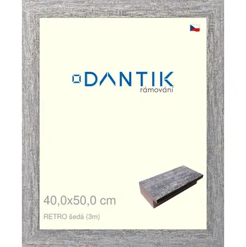 Rám na obraz DANTIK rámeček 40x50 | RETRO šedá (Sklo Čiré) (Vyrobeno s láskou u nás v DANTIKU)
