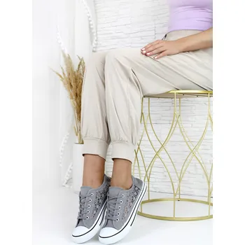 Dámské tenisky Prety Šedé krajkové plátěnky 11094-2G Velikost: 36