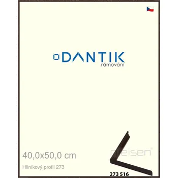 Rám na obraz DANTIK rámeček 40x50 | ALU profil 7273 Dýha wenge tmavá (Plexi Čiré) (Vyrobeno s láskou u nás v DANTIKU)