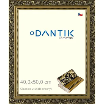 Rám na obraz DANTIK rámeček 40x50 | Claico 2 (zlato ořechy) (Sklo Čiré) (Vyrobeno s láskou u nás v DANTIKU)
