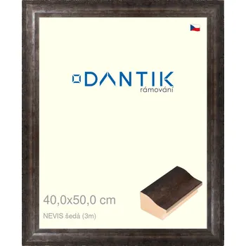 Rám na obraz DANTIK rámeček 40x50 | NEVIS šedá (Sklo Čiré) (Vyrobeno s láskou u nás v DANTIKU)