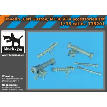 Plastikový model Blackdog 1/35 Javelin,Carl Gustav,M136 AT4 accessories set