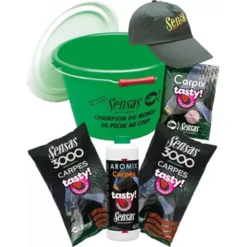 Návnadová surovina Akční kbelík krmení Sensas 3000 Carpes Tasty Strawberry (kapr jahoda)