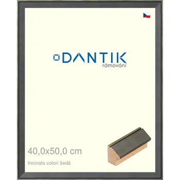 Rám na obraz DANTIK rámeček 40x50 | INCLINATA colori šedá (Sklo Čiré) (Vyrobeno s láskou u nás v DANTIKU)