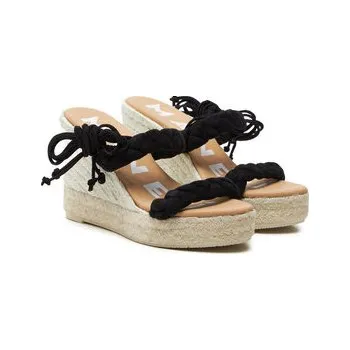 Dámské baleríny Espadrilky Manebi Hamptons Two Braided Bands Wedge Espadrilles K 1.0 WE Černá 37