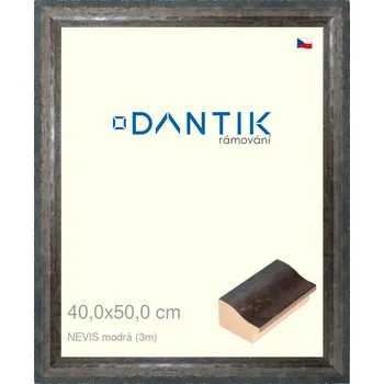 Rám na obraz DANTIK rámeček 40x50 | NEVIS modrá (Plexi Čiré) (Vyrobeno s láskou u nás v DANTIKU)