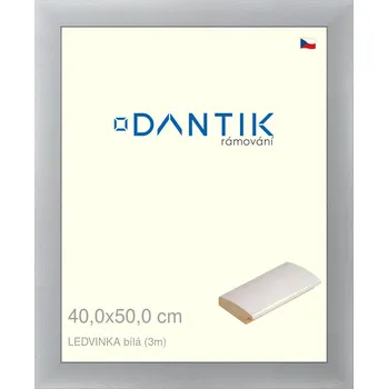 Rám na obraz DANTIK rámeček 40x50 | LEDVINKA bílá (Sklo Čiré) (Vyrobeno s láskou u nás v DANTIKU)