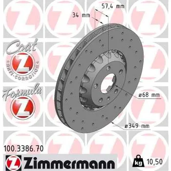 Brzdový kotouč Brzdový kotouč ZIMMERMANN 100.3386.70