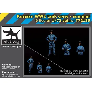 Plastikový model Blackdog 1/72 Russian WWII tank crew - summer (6 fig.)