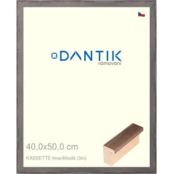 Rám na obraz DANTIK rámeček 40x50 | KASSETTE tmavěšedá (Plexi Čiré) (Vyrobeno s láskou u nás v DANTIKU)