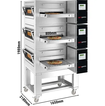 Vinotéka G.Gastro (3 Kusy) Elektrické průchozí pece - 1670x2150mm - digitální - šířka pásu: 800mm - vč. podstavce