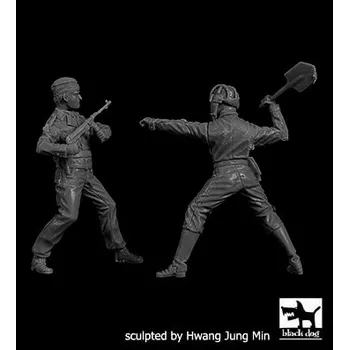 Plastikový model Blackdog 1/35 Soviet + German tank crew close fight No.2