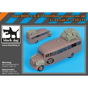 Plastikový model Blackdog 1/35 Opel Blitz 3.6-47 Omnibus accessor.set (RDN)