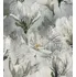 Závěs Eurofirany Sandy závěs na pásce květinový potisk/stříbrné lístky 140 x 300 cm