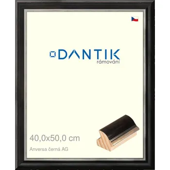 Rám na obraz DANTIK rámeček 40x50 | ANIVERSA černá AG (Plexi Čiré) (Vyrobeno s láskou u nás v DANTIKU)