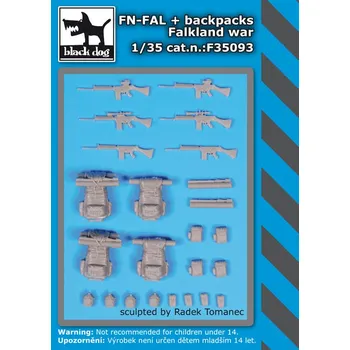 Plastikový model Blackdog 1/35 FN-FAL plus backpacks Falkland war