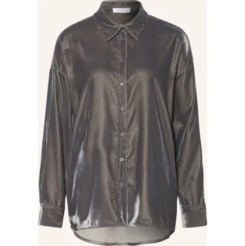 Dámská halenka Darling Harbour Dámská Košilová Halenka Ze Sametu, šedá, 40