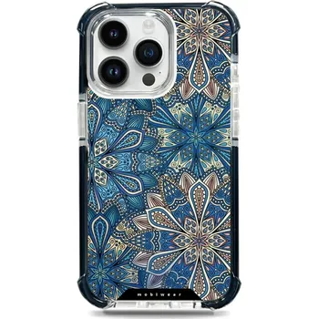 Pouzdro na mobilní telefon Odolný obal Mobiwear MagSafe Elite Bumper - Apple iPhone 14 Pro Max - D015D Modré mandala květy - VÝPRODEJ (Odolný kryt i pouzdro s podporou MagSafe - Mobiwear Elite Bumper na mobilní telefon Apple iPhone 14 Pro Max s motivem D015D Modré mandala květy)