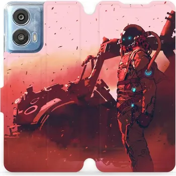 Pouzdro na mobilní telefon Flipové pouzdro Mobiwear - Motorola Moto G24 / Moto G04 - MA09S Průzkumník s červeným vozítkem (Knížkové flip pouzdro, obal, kryt na mobil Motorola Moto G24 / Moto G04 - MA09S Průzkumník s červeným vozítkem, materiál Umělá kůže + TPU - ochrana 360°,)