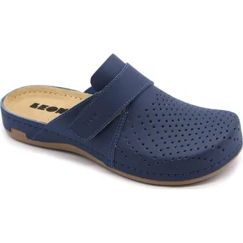 Dámská obuv Leon 970 Dámské kožené pantofle - Modrá Velikost: 36