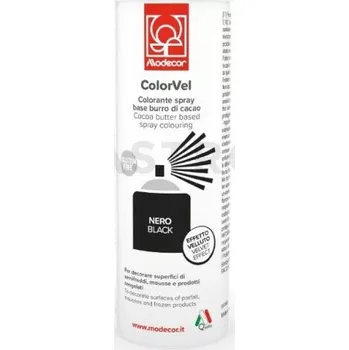 Potravinářské barvivo Semiš ve spreji, sametový efekt, černé 250 ml | MODECOR, 23223