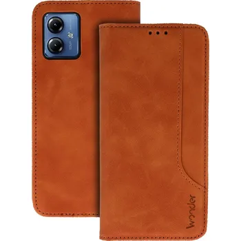 Pouzdro na mobilní telefon Knížkové pouzdro Wonder Prime pro Motorola Moto G14 hnědé
