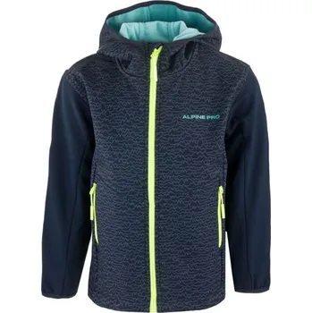 Chlapecká bunda Dětská bunda ALPINE PRO NURGA 104-110 Tmavě modrá, Světle zelená, Světle modrá