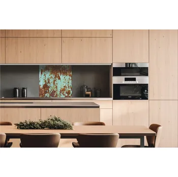 Obklad DIMEX | Dibond za kuchyňskou linku DBW-06060-268 | 60 x 60 cm | Rez na starém barevném + Dibond deska za kuchyňskou linku DIMEX v rozměru 60 x 60 cm, motiv Rez na starém barevném kovu