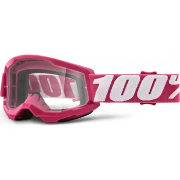 cyklistické brýle Dětské sjezdové brýle 100% STRATA 2 Youth Goggle Fletcher Clear Lens - růžové