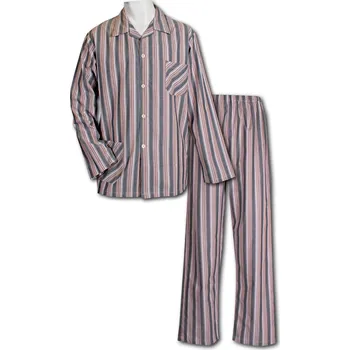 Pánské pyžamo LUIZ Pánské pyžamo na knoflíky -Popelín- Charles 300 Velikost: 52