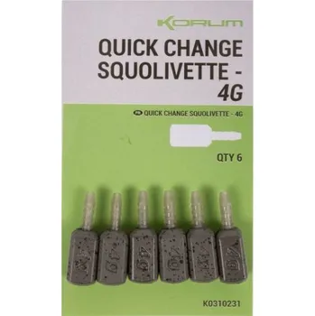 Rybářský háček 5ks - Zátěž Korum Quick Change Squolivettes 4gr