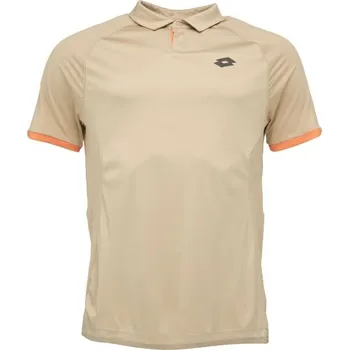 Pánské tričko Pánské tenisové polo triko Lotto TECH II D2 POLO SHIRT S Hnědá, Oranžová, Šedá