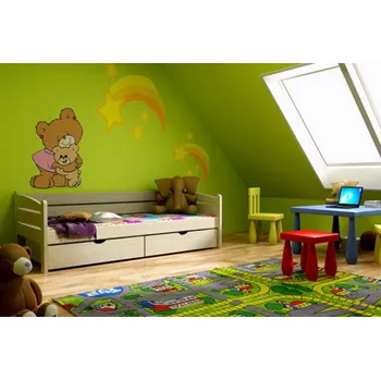 Postel Max-i Dětská postel ALEXANDER PINE vč. roštu Zvolte rozměr:: 70 x 140 cm, Zvolte barvu:: moření dub + ŠUPLÍKY