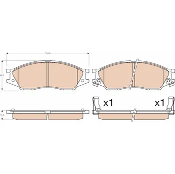Brzdová destička Sada brzdových destiček, kotoučová brzda TRW GDB3563