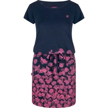 Dámské šaty Dámské šaty LOAP ASMEN XS Tmavě modrá, Růžová