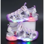 Frozen (Ledové království) Dětské LED svítící letní sandály Frozen s Elsou Barva: Fialová, Velikost: 26 (16,2 cm)