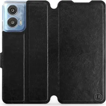 Pouzdro na mobilní telefon Flipové pouzdro Mobiwear - Motorola Moto G24 Power - Černé a šedé (Knížkové flip pouzdro, obal, kryt na mobil Motorola Moto G24 Power - Černé a šedé, materiál Umělá kůže + TPU - ochrana 360°, stojánek, silikonová vanička, magnetické zavírání)