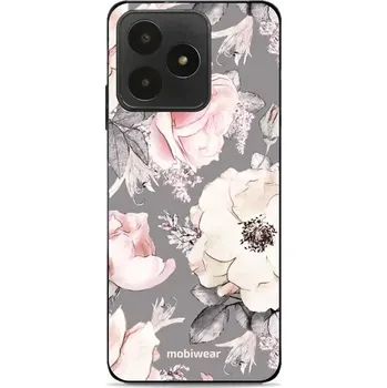 Pouzdro na mobilní telefon Lesklý kryt Mobiwear Glossy - Realme Note 50 - G034G - Květy na šedém pozadí (Prémiové lesklé pouzdro, obal, kryt Mobiwear Glossy na mobil Realme Note 50 - G034G - Květy na šedém pozadí, materiál Plast + TPU silikon - krytí po všech stranách, neošoupateln