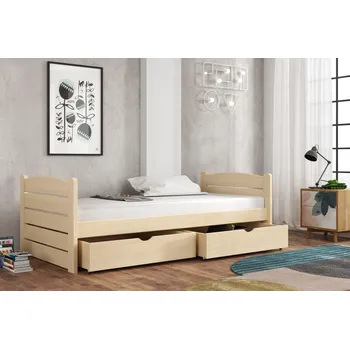 Postel Max-i Dětská postel UNDO KIDBED ONE ze dřeva + rošt Zvolte rozměr:: 70 x 140 cm, Zvolte barvu:: moření dub + ŠUPLÍKY