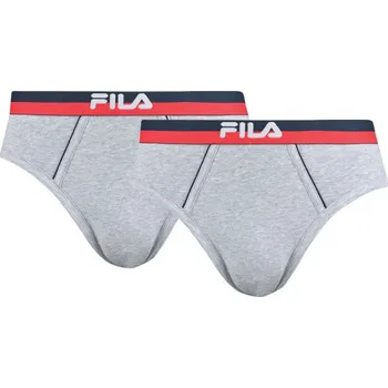 Slipy Pánské slipy Fila MAN BRIEF 2-PACK L Šedá, Tmavě modrá, Červená