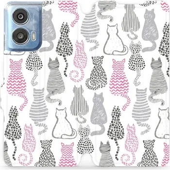 Pouzdro na mobilní telefon Flipové pouzdro Mobiwear - Motorola Moto G24 / Moto G04 - MX01S Kočičí zádíčka (Knížkové flip pouzdro, obal, kryt na mobil Motorola Moto G24 / Moto G04 - MX01S Kočičí zádíčka, materiál Umělá kůže + TPU - ochrana 360°, stojánek, silikonová vanička,)