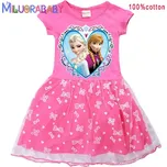 Frozen (Ledové království) Dívčí letní šaty na motivy "Frozen" - vel. od 2 do 10 let Barva: růžová 4, Velikost: (140) / 9-10 let
