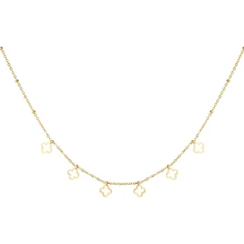 Náhrdelník ORNAMENTI Pozlacený náhrdelník Open Clover gold