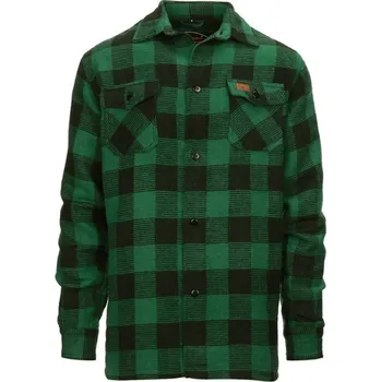 Pánská móda FOSTEX Košile DŘEVORUBECKÁ flanelová ČERNOZELENÁ XL ZELENÁ - OLIV