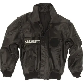 Pánská casual bunda MIL-TEC Bunda SECURITY s odepínacími rukávy ČERNÁ M ČERNÁ - BLACK