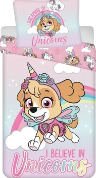 Ložní povlečení Jerry Fabrics Paw Patrol PP354 I Believe In Unicorns 140 x 200, 70 x 90 cm zipový uzávěr