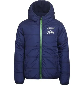 Dětská prošívaná bunda Lewro MERVYN 116/122 Tmavě modrá, Bílá, Světle zelená