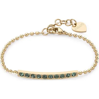 Náramek S'Agapõ Elegantní pozlacený náramek se zelenými krystaly Dazzly SDZ19 + 2 měsíce na vrácení zboží