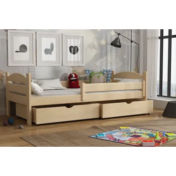 Postel Max-i Dětská postel ELINA KIDBED ONE ze dřeva + rošt Zvolte rozměr:: 80 x 200 cm, Zvolte barvu:: barva černá + ŠUPLÍKY